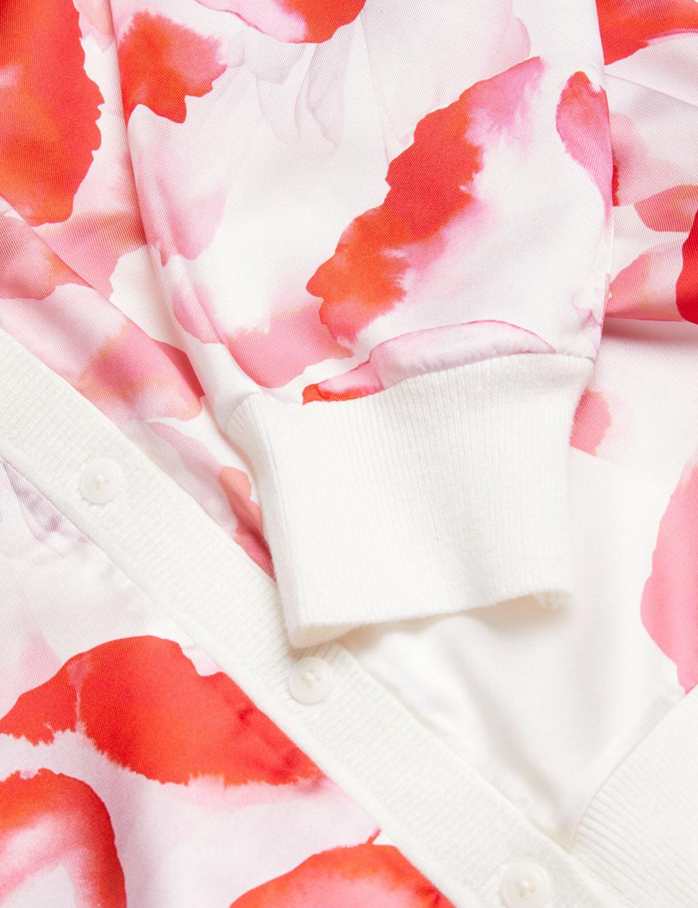 Ivory Women Ted Baker DARCIYY - Printed Front 3/4 Sleeve Cardigans | SA  QKL-795420