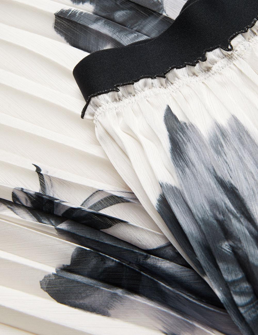 Ivory Women Ted Baker EMISTA - Monochrome Print Pleated Midi Skirts | SA  SQW-716890