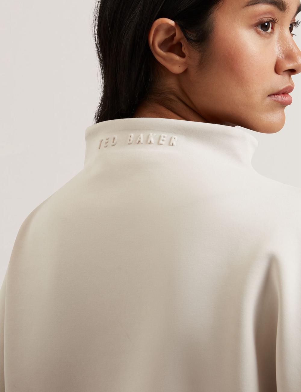 Ivory Women Ted Baker HALIYY - Funnel Neck Boxy Short Sleeve Sweatshirts | SA  RXA-637018