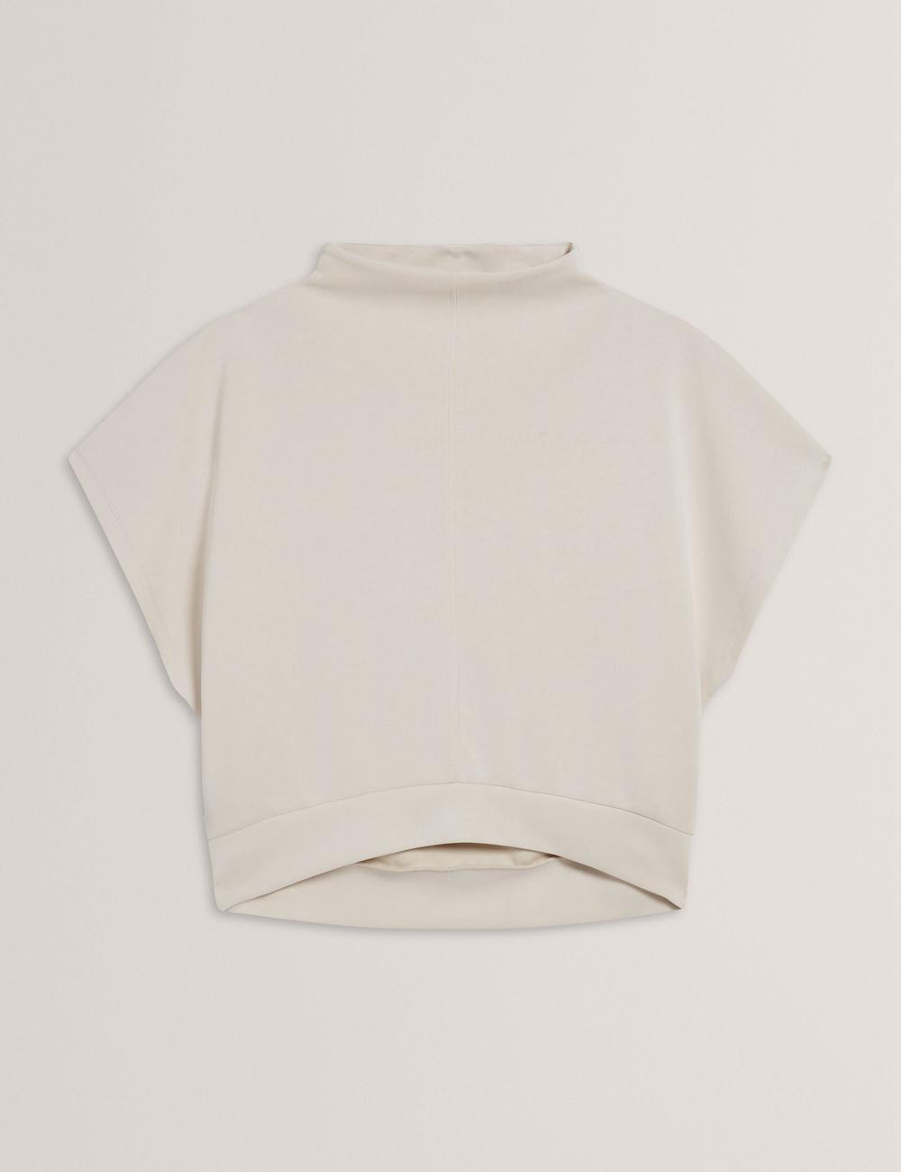 Ivory Women Ted Baker HALIYY - Funnel Neck Boxy Short Sleeve Sweatshirts | SA  RXA-637018