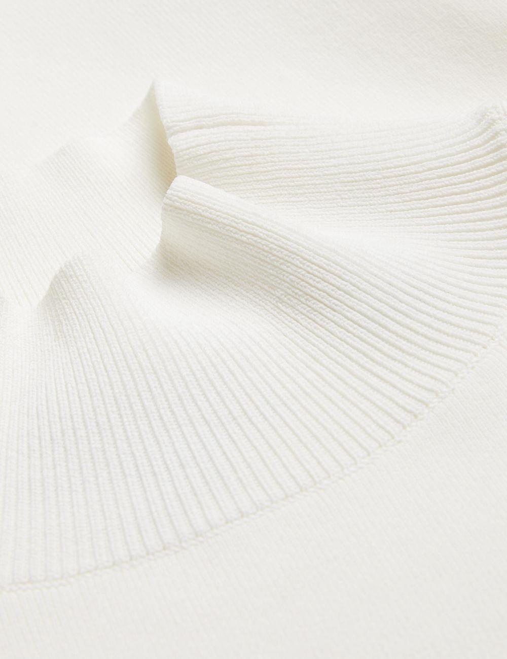 Ivory Women Ted Baker LAYNHA - Flared Sleeve High Neck Knitted Top Jumpers | SA  QMG-750264
