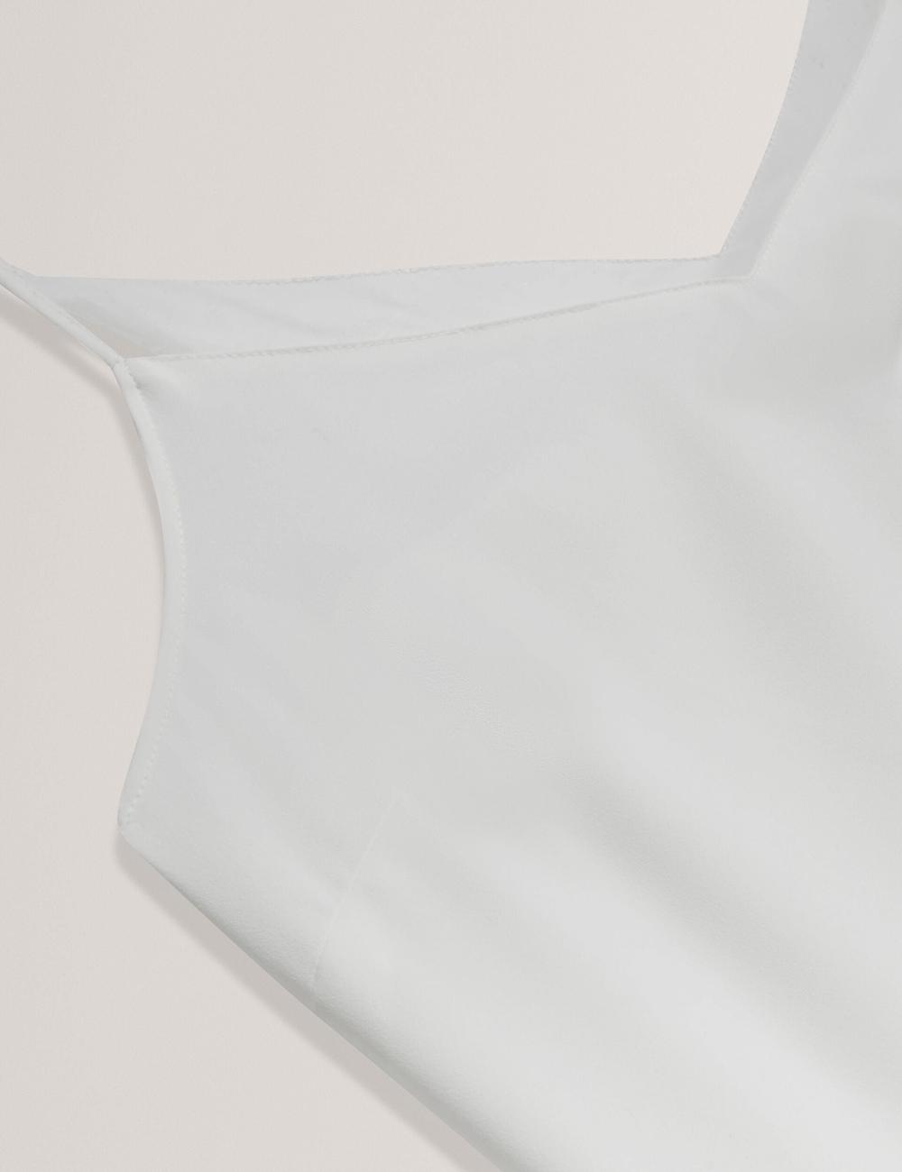 Ivory Women Ted Baker LULEA - Chiffon Detail V-Neck Strappy Cami Tops | SA  HUD-150497