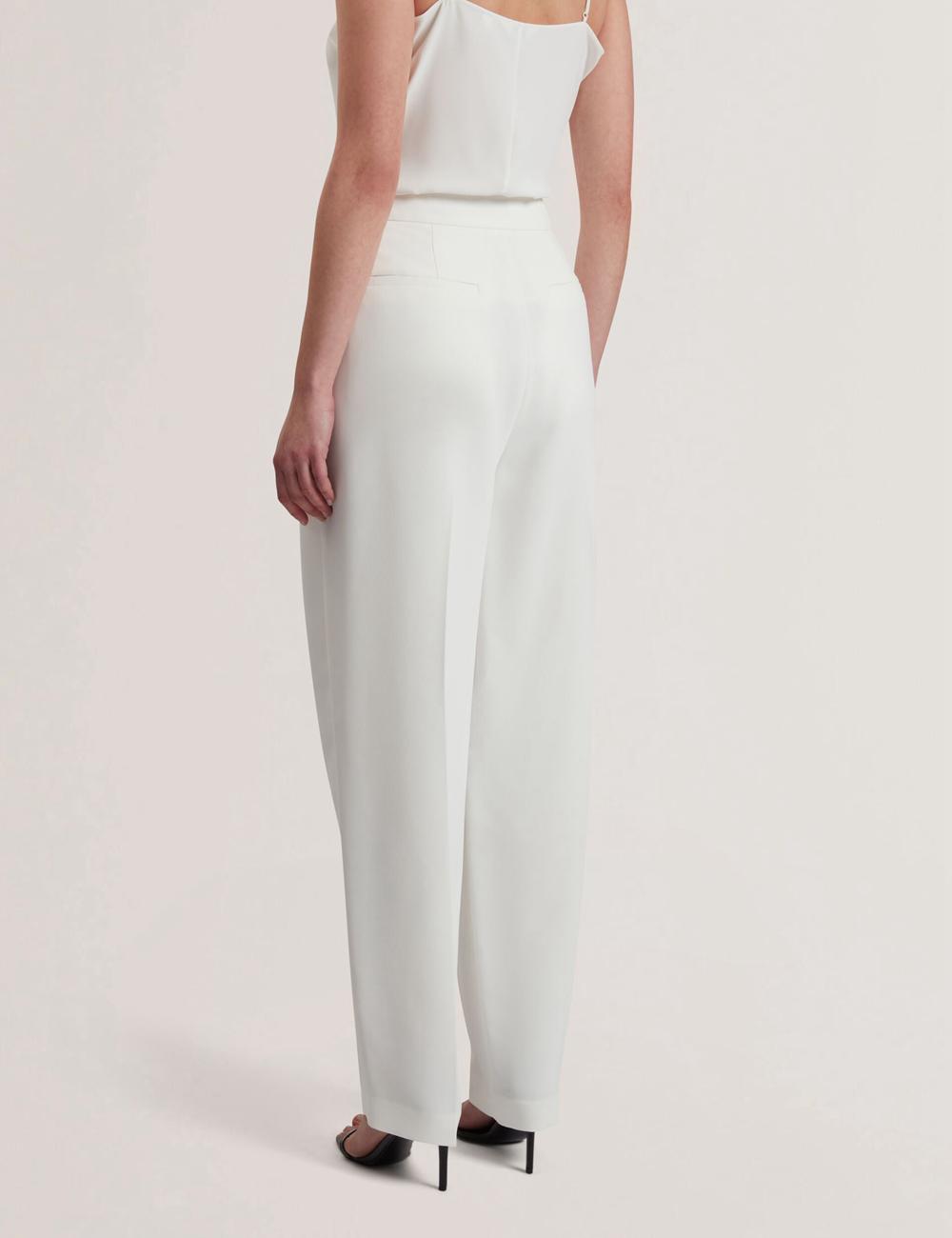 Ivory Women Ted Baker MORRIAT - Barrel Leg Woven Tailored Trousers | SA  QLT-610372