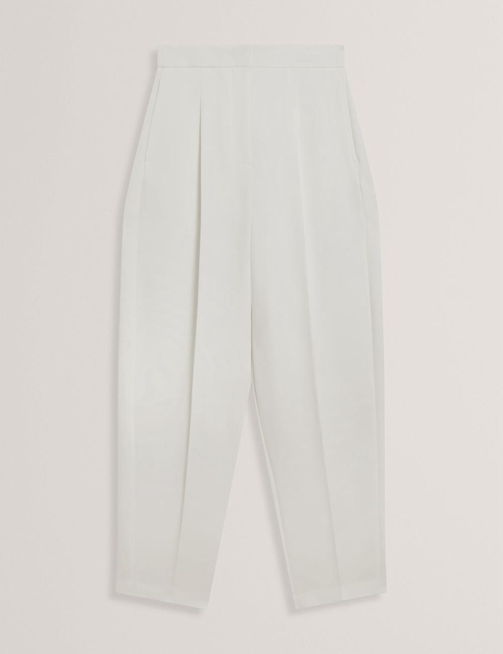 Ivory Women Ted Baker MORRIAT - Barrel Leg Woven Tailored Trousers | SA  QLT-610372