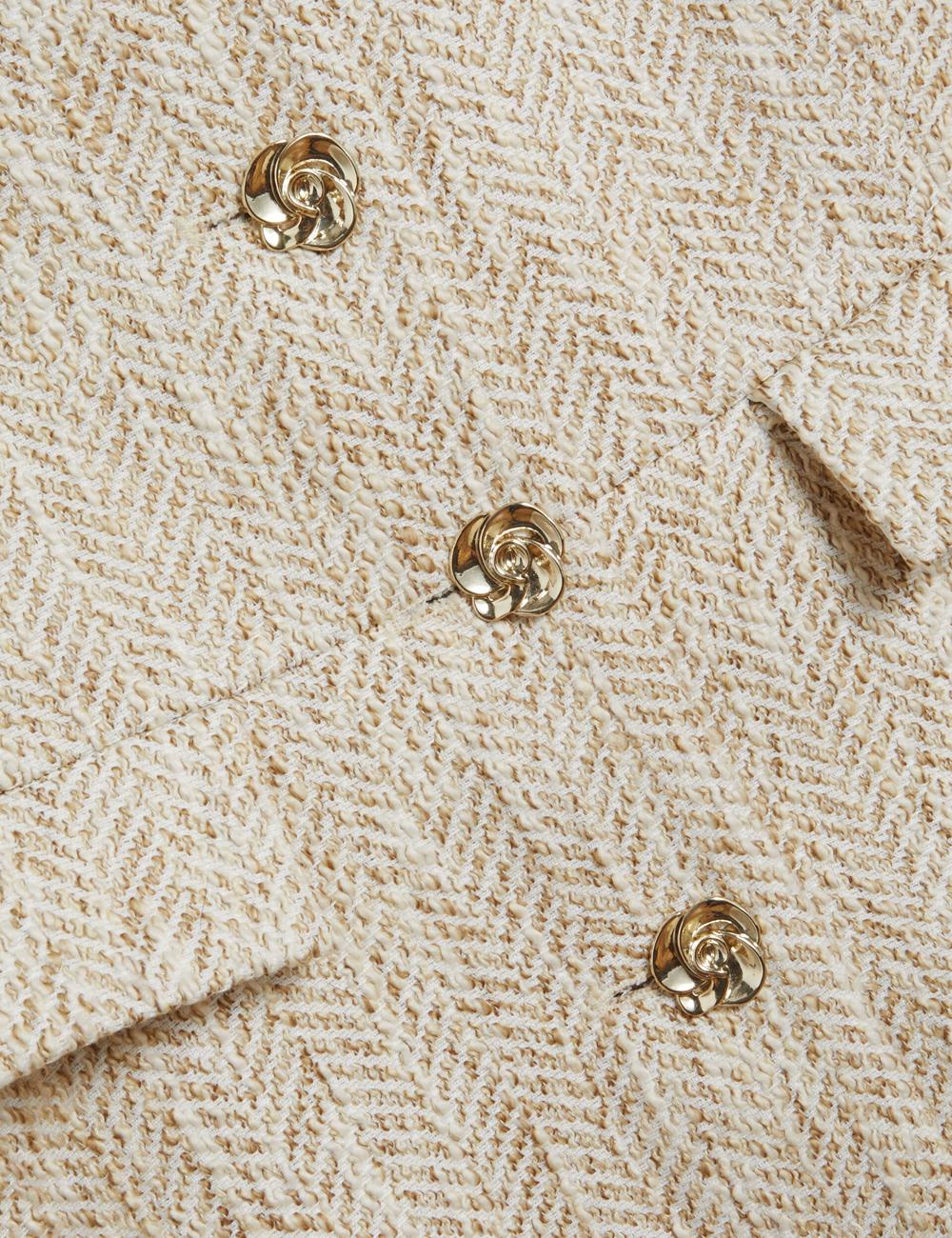 Ivory Women Ted Baker VULPAW - Boucle Herringbone Fitted Suit Waistcoat | SA  FUG-287146