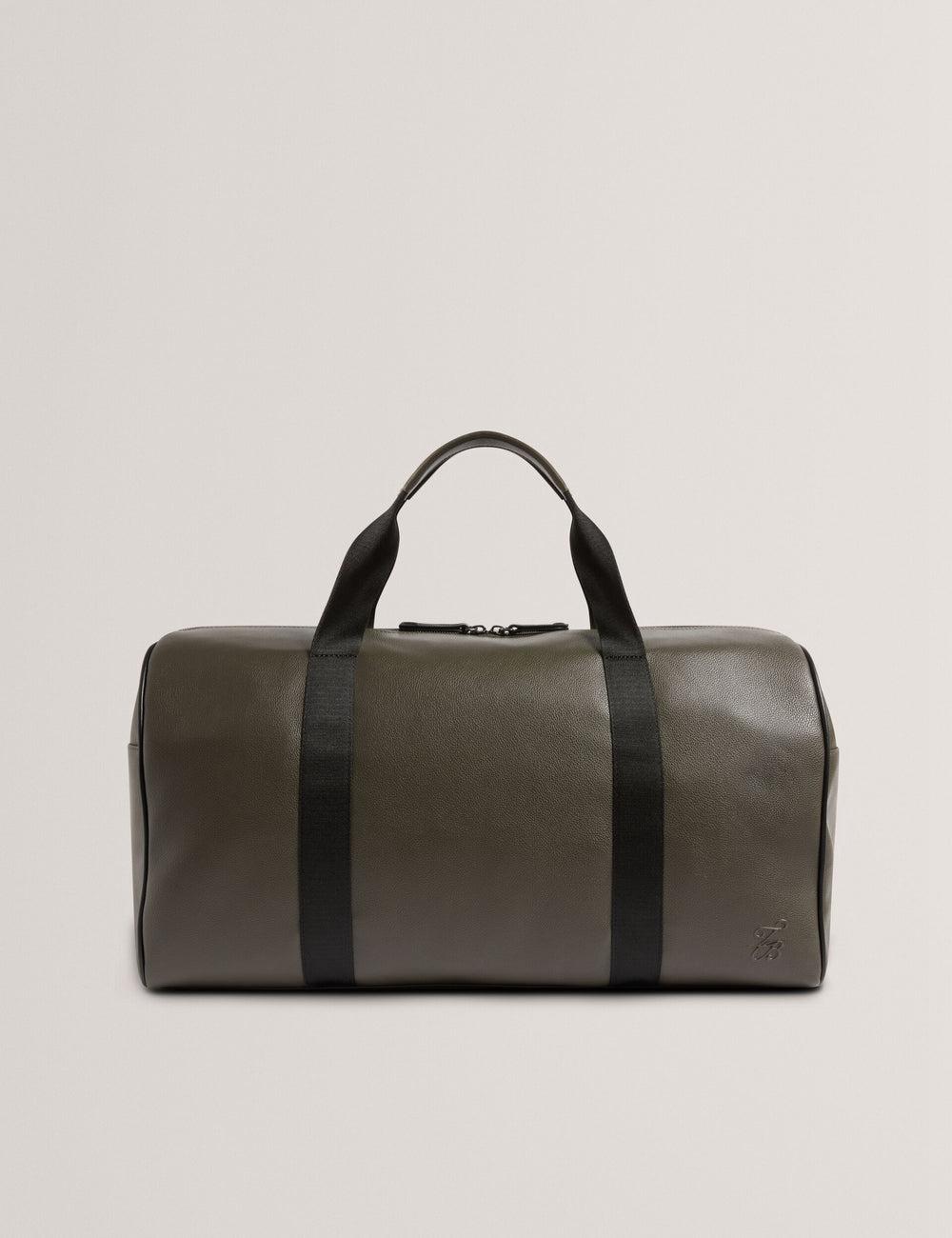 Khaki Men Ted Baker TAISON - Pebbled Faux Leather Holdall Bags | SA  IZF-907135
