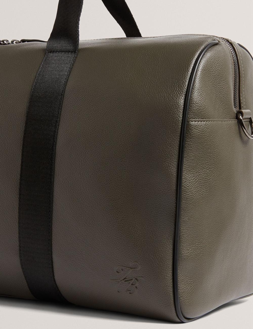 Khaki Men Ted Baker TAISON - Pebbled Faux Leather Holdall Bags | SA  IZF-907135