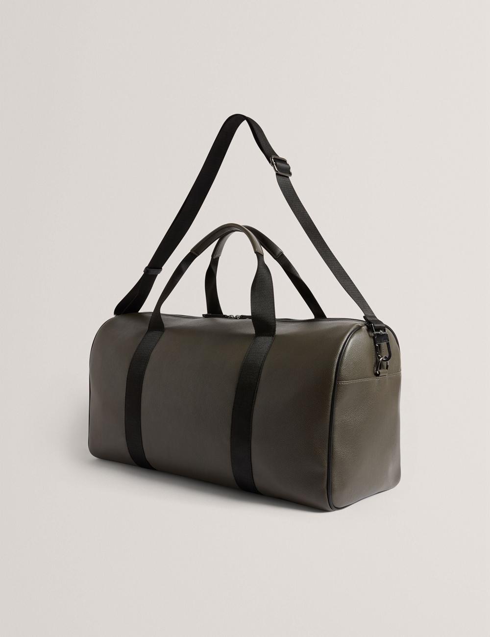 Khaki Men Ted Baker TAISON - Pebbled Faux Leather Holdall Bags | SA  IZF-907135