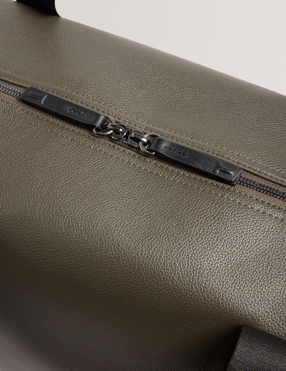 Khaki Men Ted Baker TAISON - Pebbled Faux Leather Holdall Bags | SA  IZF-907135