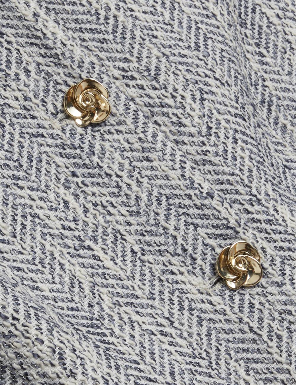 Lt-Blue Women Ted Baker VULPA - Boucle Button-Up Cropped Tailored Jackets | SA  TPJ-705391
