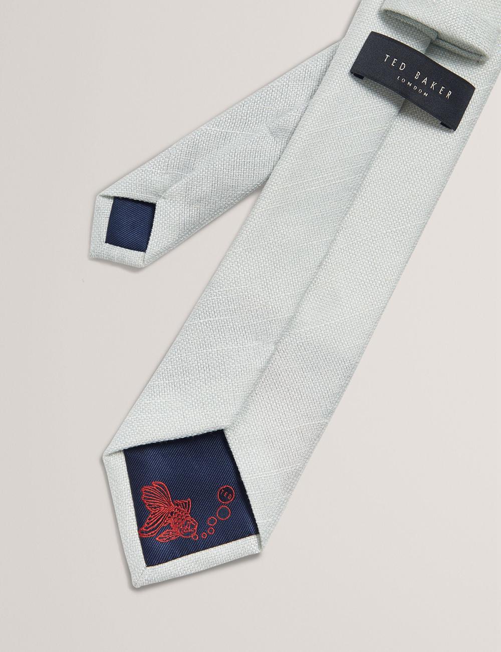 Lt-Green Men Ted Baker HAWKWEL - Linen Blend Woven Texture Ties | SA  FUY-795802
