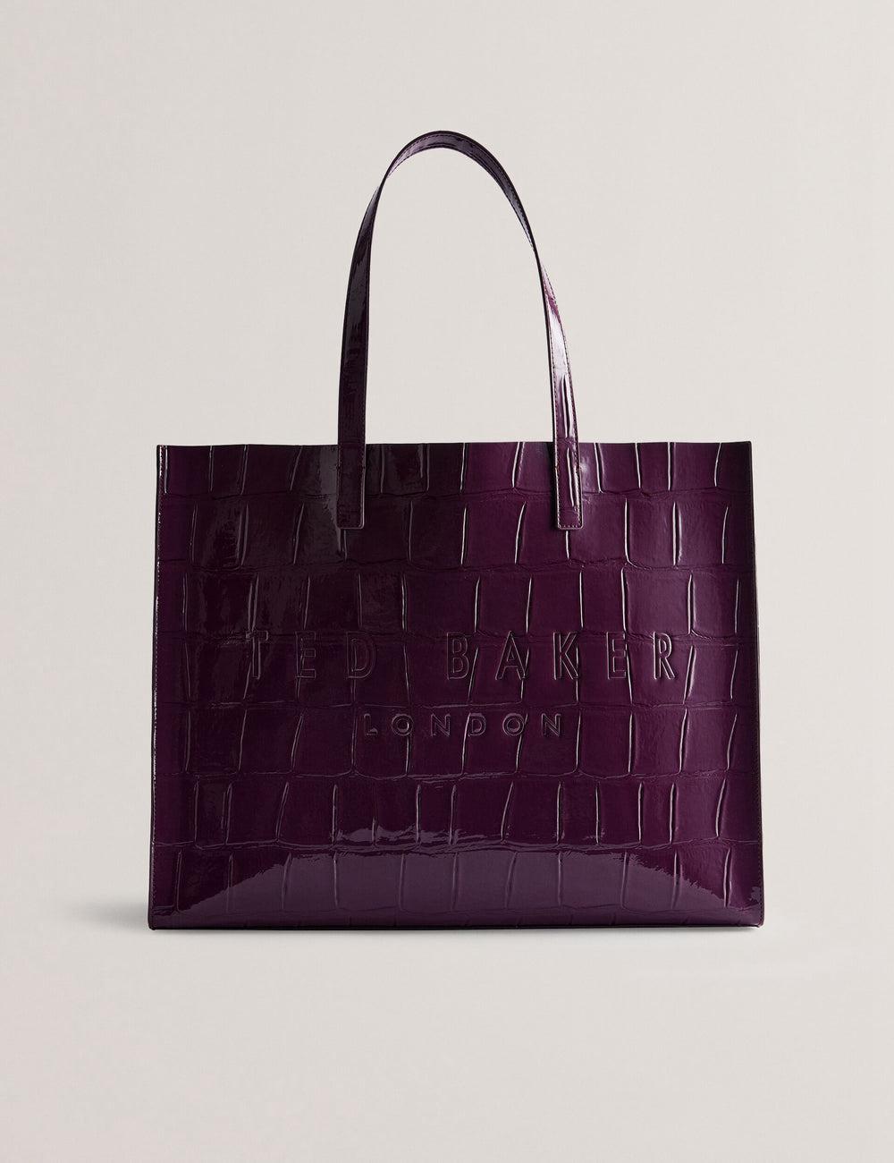 Maroon Women Ted Baker ALLICON - Wide Croc Effect Icon Tote Bags | SA  OCB-536024