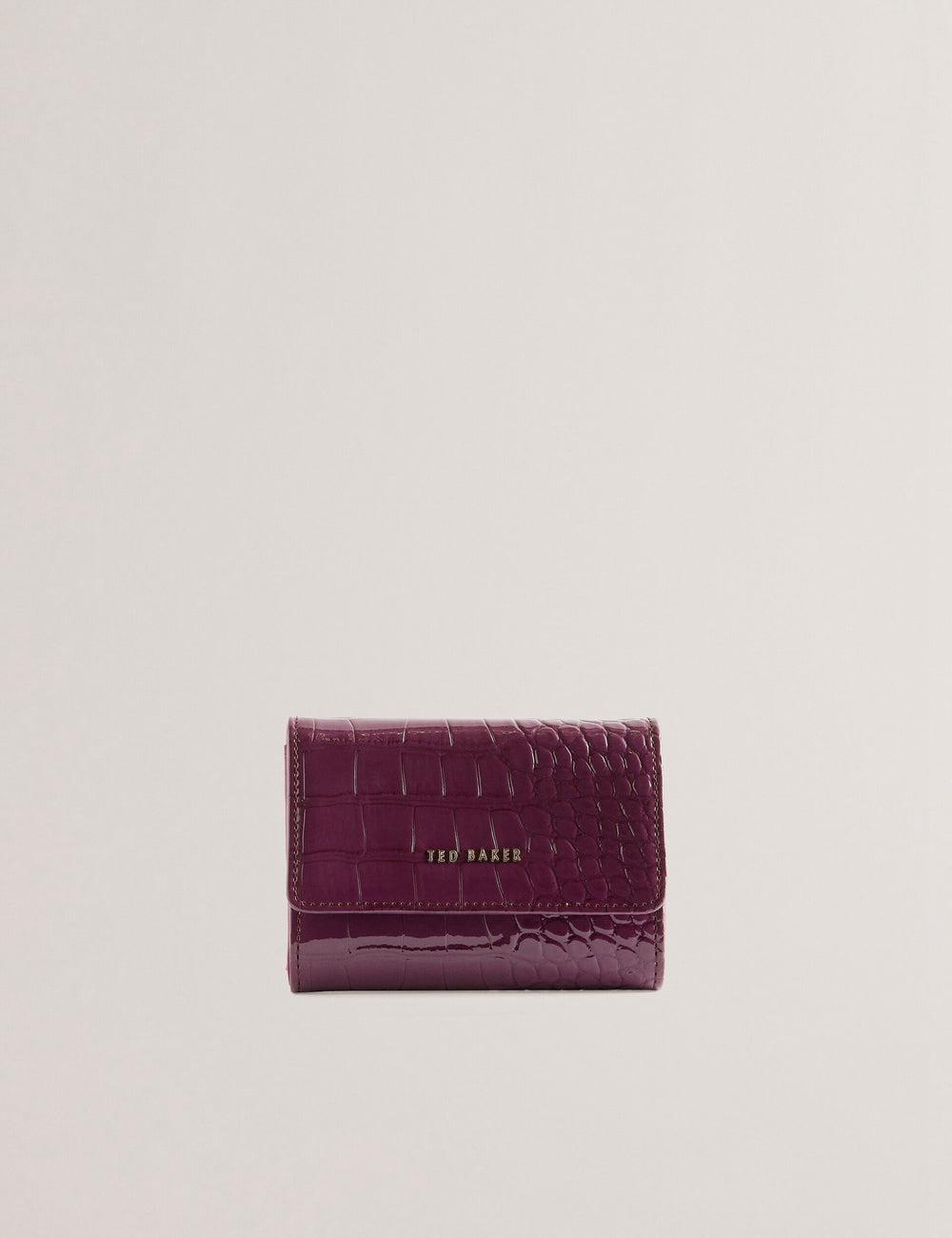 Maroon Women Ted Baker CONILYA - Croc Texture Fold Over Coin Purses | SA  IKW-468015