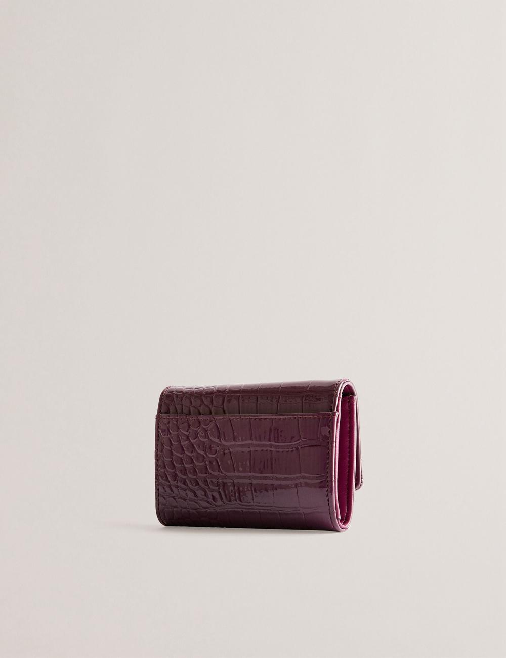 Maroon Women Ted Baker CONILYA - Croc Texture Fold Over Coin Purses | SA  IKW-468015