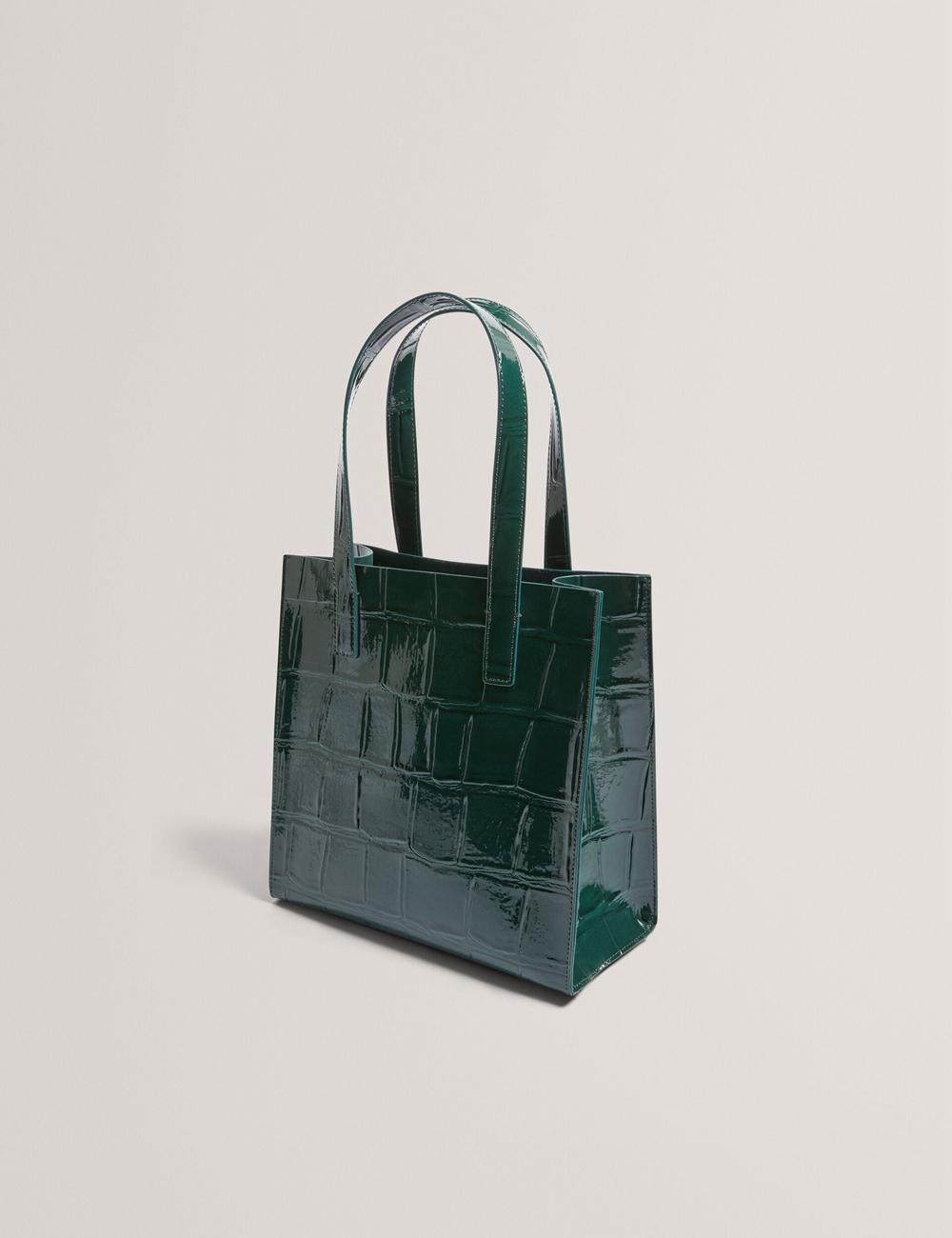 Mid-Green Women Ted Baker REPTCON - Croc Effect Small Tote Bags | SA  DSK-528316