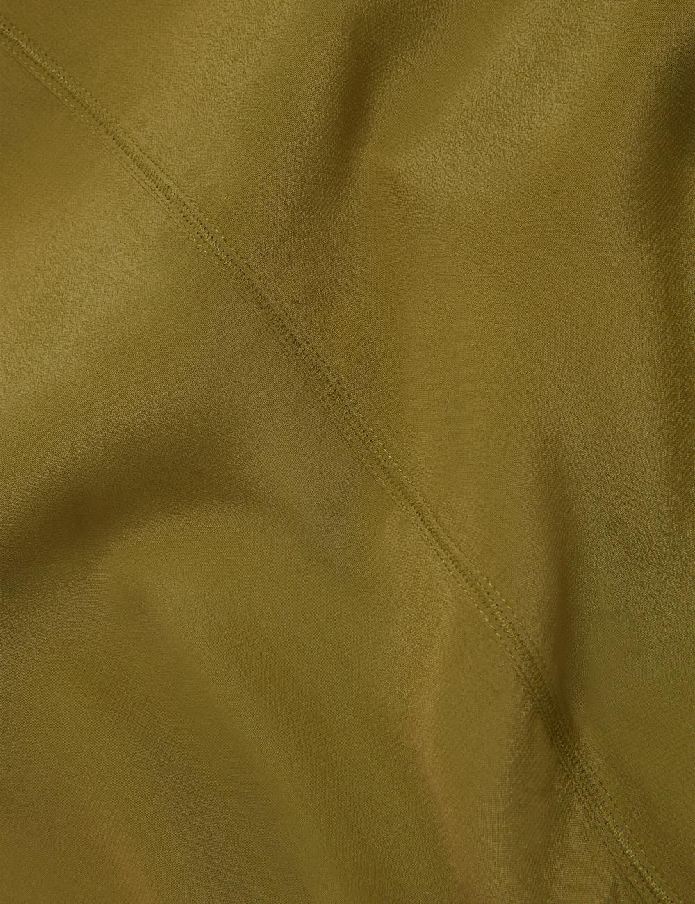 Mid-Green Women Ted Baker SHAMRA - Silk Blend Seam Detail Tops | SA  HIA-276083