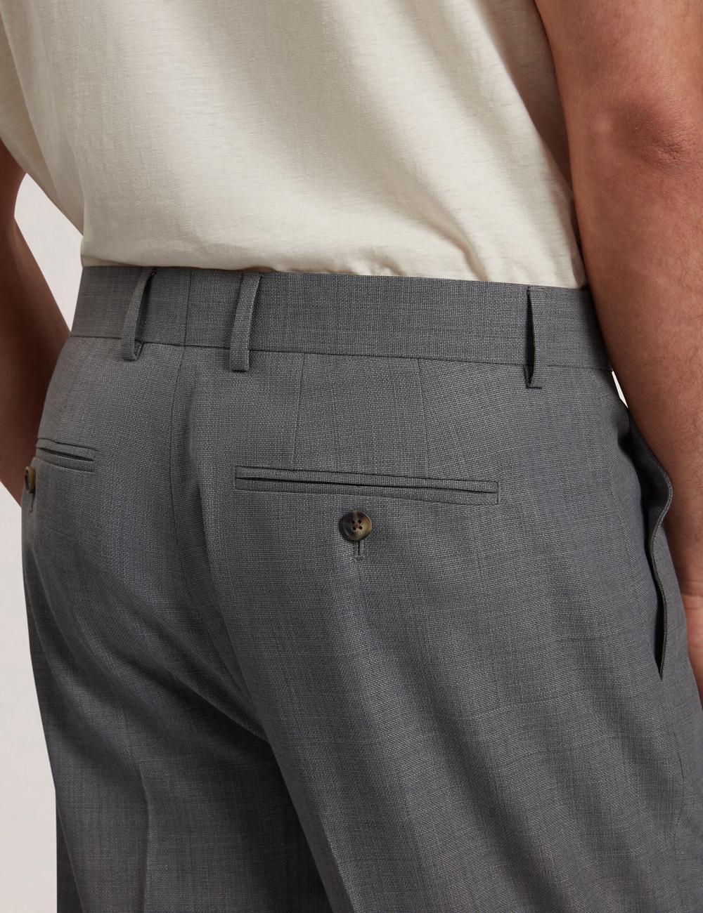 Mid-Grey Men Ted Baker SELWYNT - Lightweight Wool Blend Trousers | SA  GEN-632705