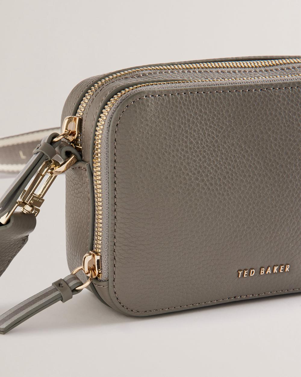Mid-Grey Women Ted Baker STUNNA - Mini Leather Crossbody Camera Camera Bag | SA  HST-570894