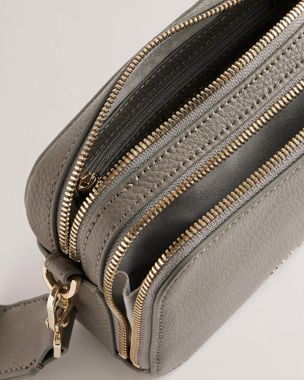 Mid-Grey Women Ted Baker STUNNA - Mini Leather Crossbody Camera Camera Bag | SA  HST-570894
