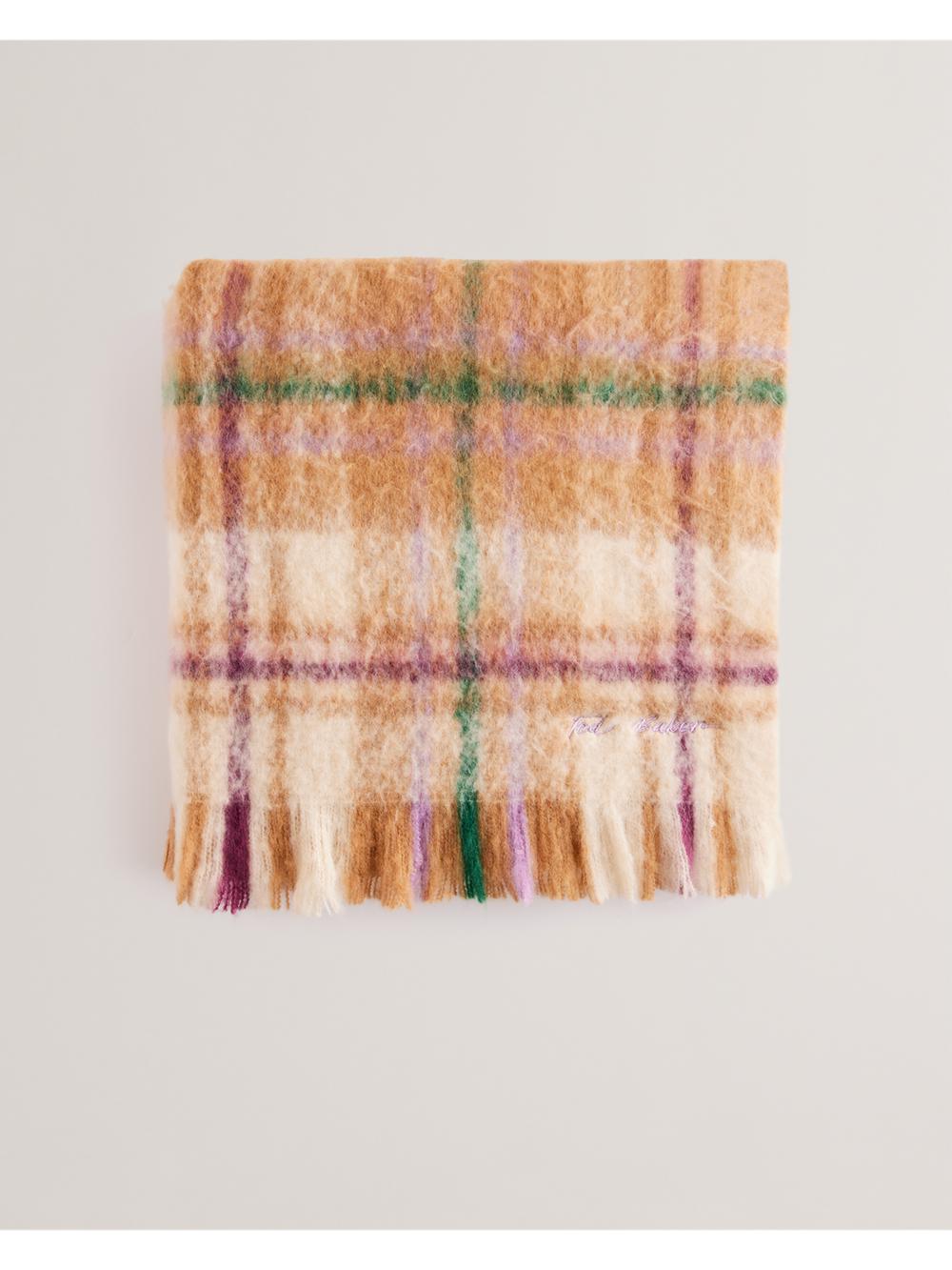 Multicol Women Ted Baker CHELLIS - Checked Fringed Edge Woven Scarves | SA  AWJ-734286