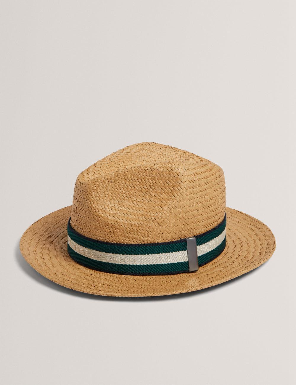 Natural Men Ted Baker ADRIENS - Straw Panama Webbing Detail Beach Hats | SA  FYQ-287594