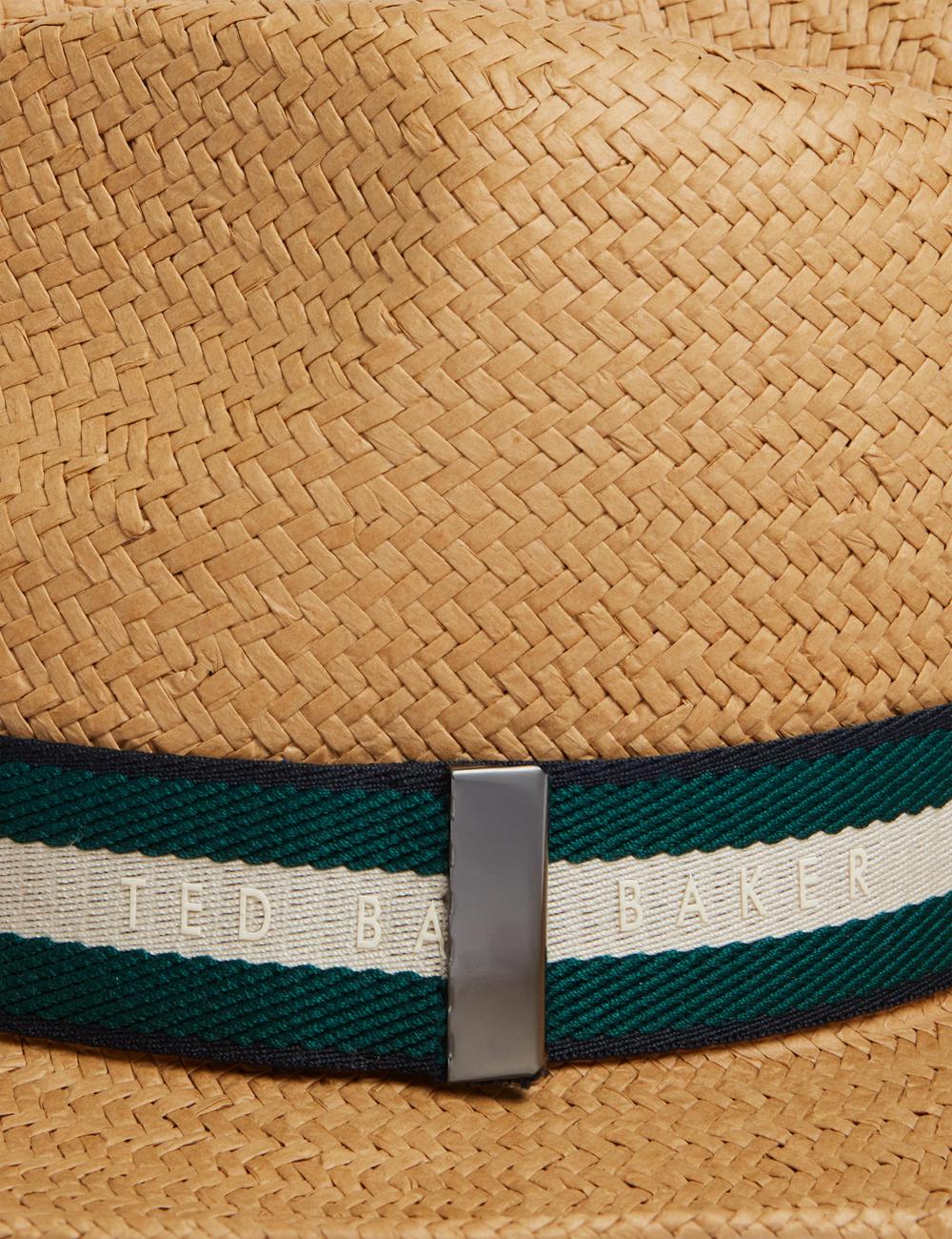 Natural Men Ted Baker ADRIENS - Straw Panama Webbing Detail Beach Hats | SA  FYQ-287594
