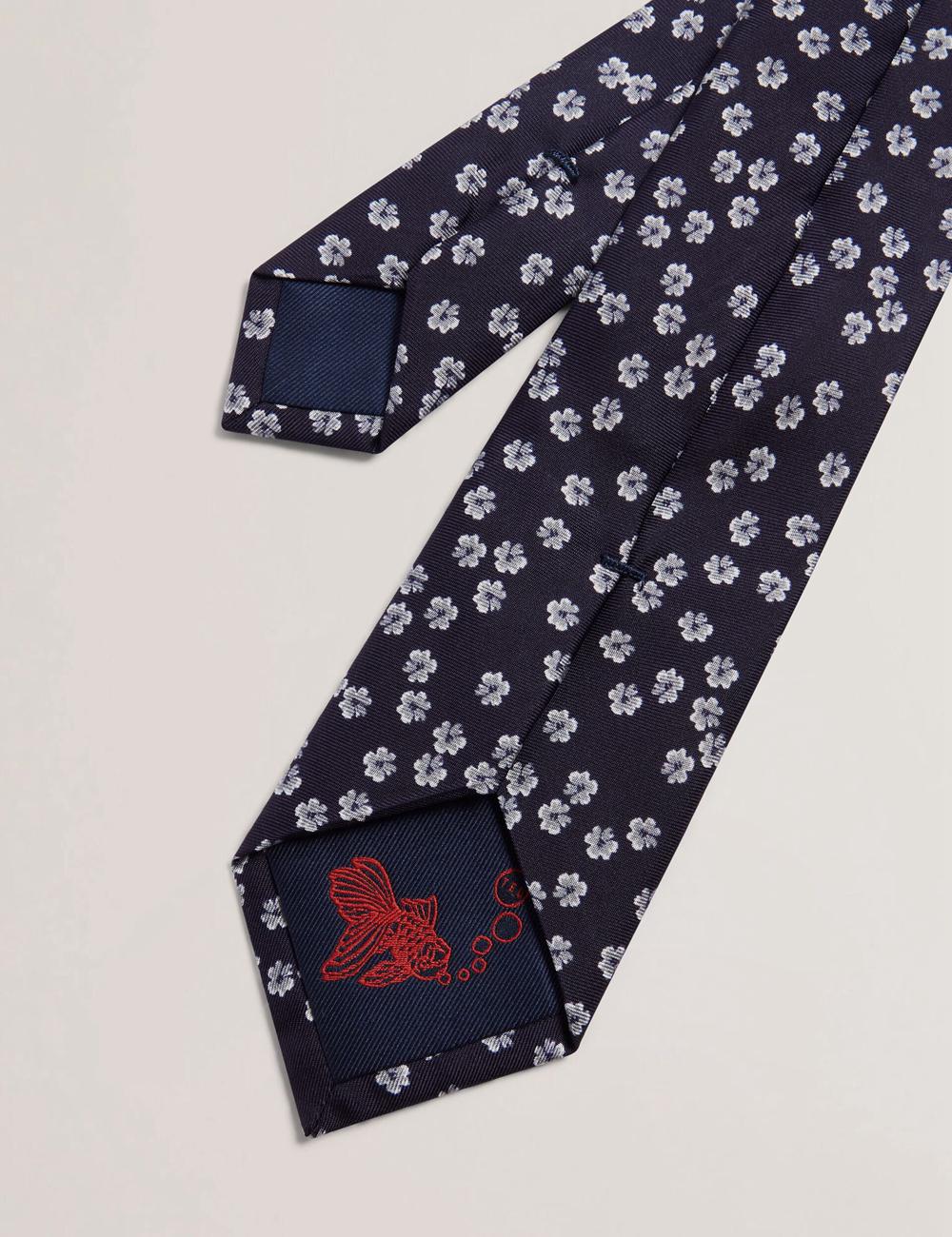 Navy Men Ted Baker BENTLYY - Ditsy Floral Print Silk Ties | SA  KJR-834065