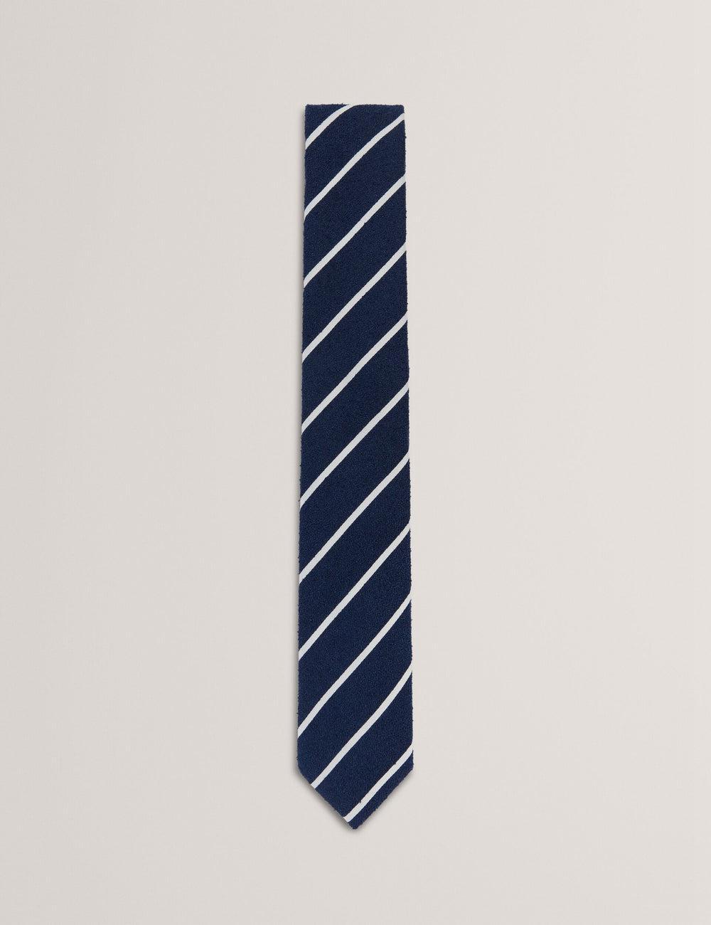 Navy Men Ted Baker CAMPSEA - Boucle Texture Solid Stripe Ties | SA  RLZ-249863