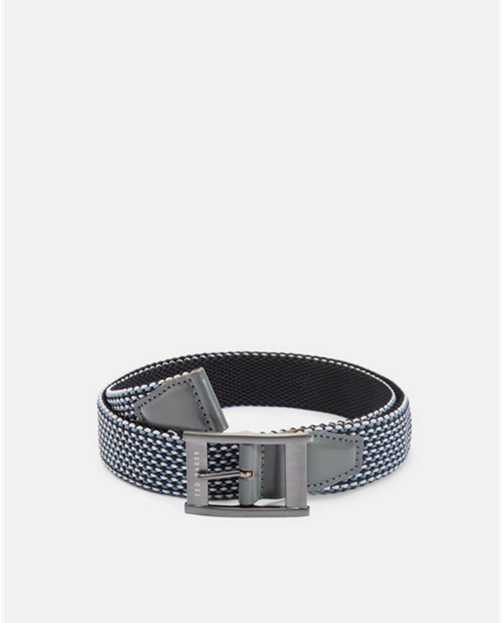 Navy Men Ted Baker COLUMM - Reversible Woven Stretch Elasticated Belts | SA  OGN-738024
