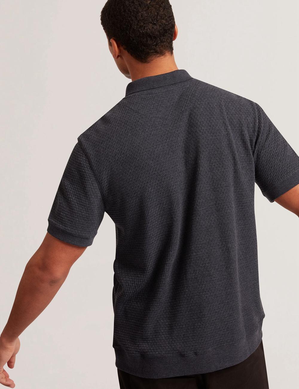 Navy Men Ted Baker CONNYR - Short Sleeve Button Through Polos Shirts | SA  ALO-813460