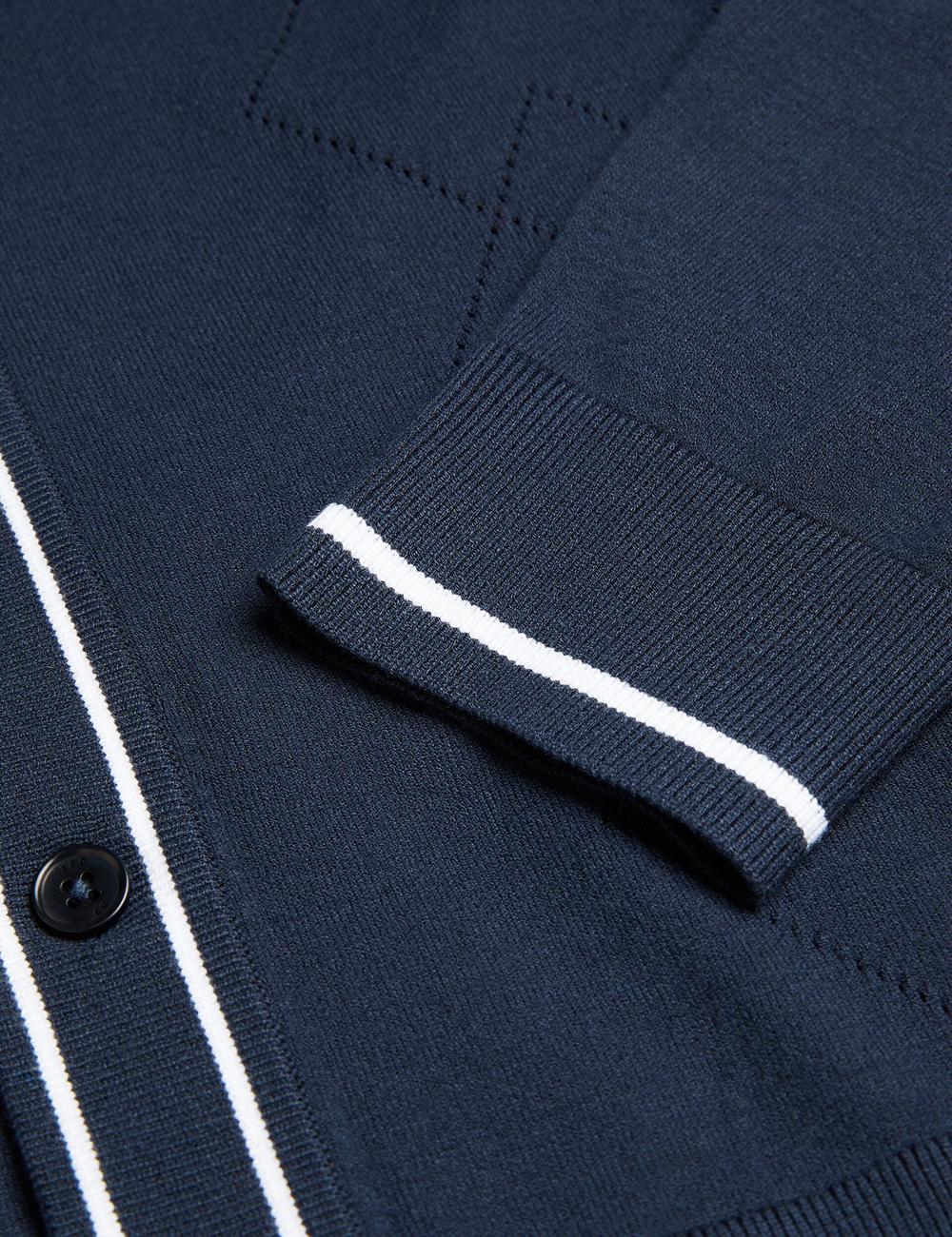 Navy Men Ted Baker ELMDON LS Diamond Button Through Casual Shirts | SA  XCO-702416