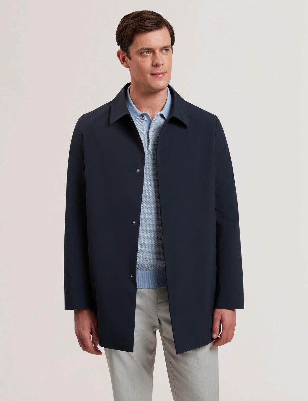 Navy Men Ted Baker HUMMELS - Lightweight Short City Mac Jackets | SA  SVY-798604