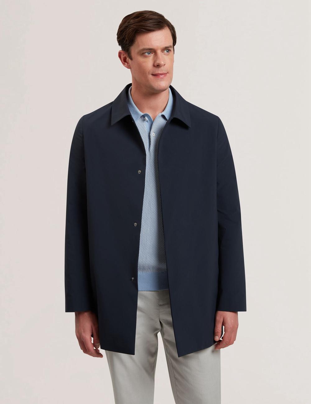 Navy Men Ted Baker HUMMELS - Lightweight Short City Mac Jackets | SA  SVY-798604