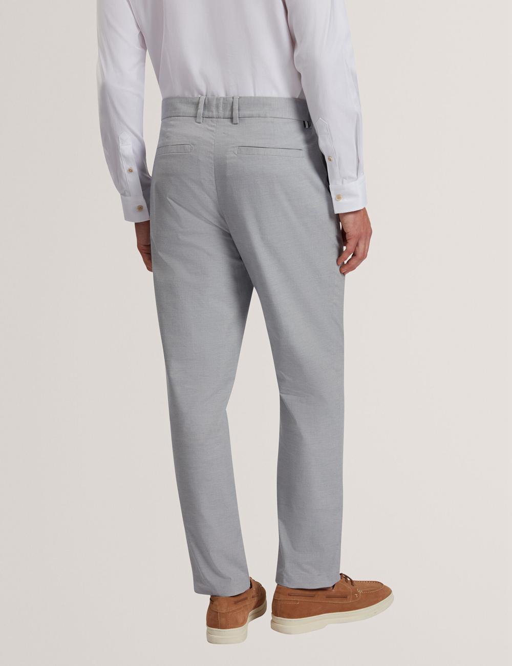 Navy Men Ted Baker JACKUS - Regular Fit Cotton Blend Chino Trousers | SA  BOW-368710