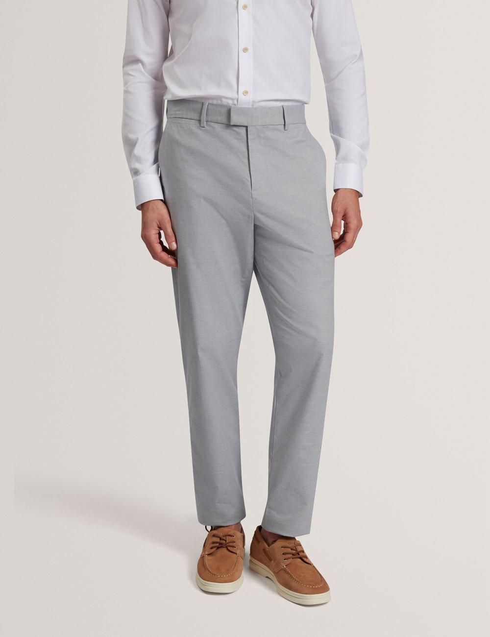 Navy Men Ted Baker JACKUS - Regular Fit Cotton Blend Chino Trousers | SA  BOW-368710