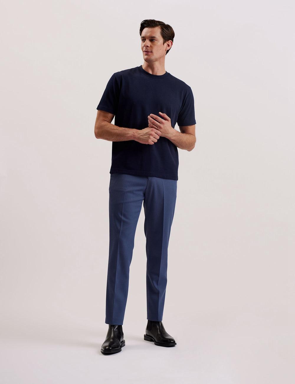 Navy Men Ted Baker KORNKA - Short Sleeve Relaxed Fit Cotton T-Shirts | SA  SZA-502917