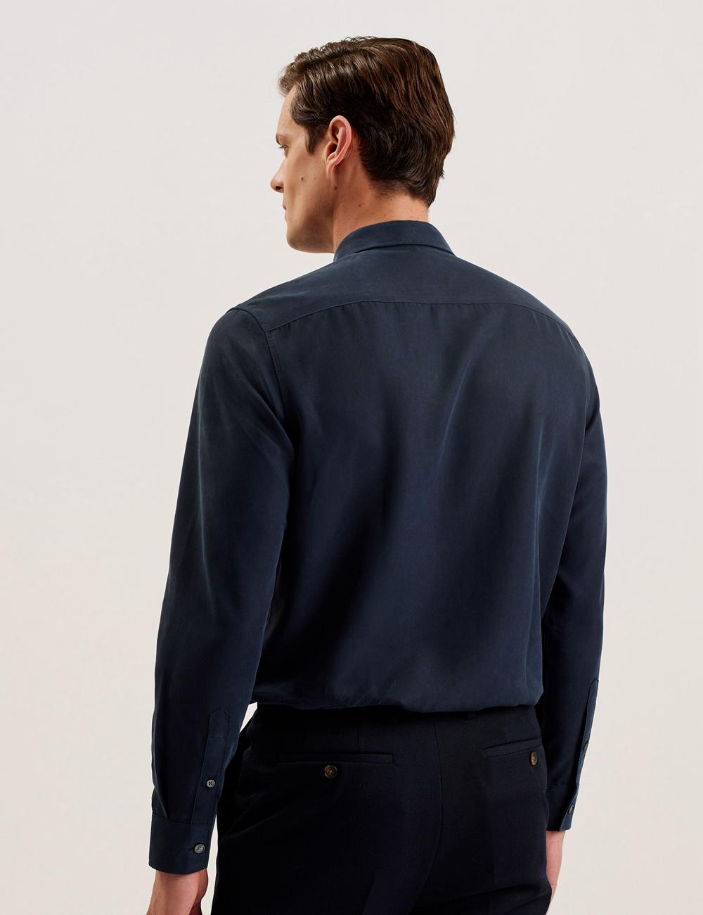Navy Men Ted Baker NESSMEN - Embroidered Detail Relaxed Fit Casual Shirts | SA  JCL-894705
