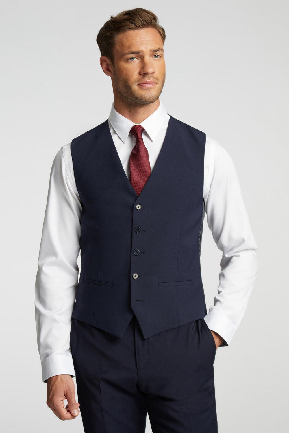 Navy Men Ted Baker PANAMA - Wool Blend Slim Fit Suit Waistcoat | SA  DRB-890236