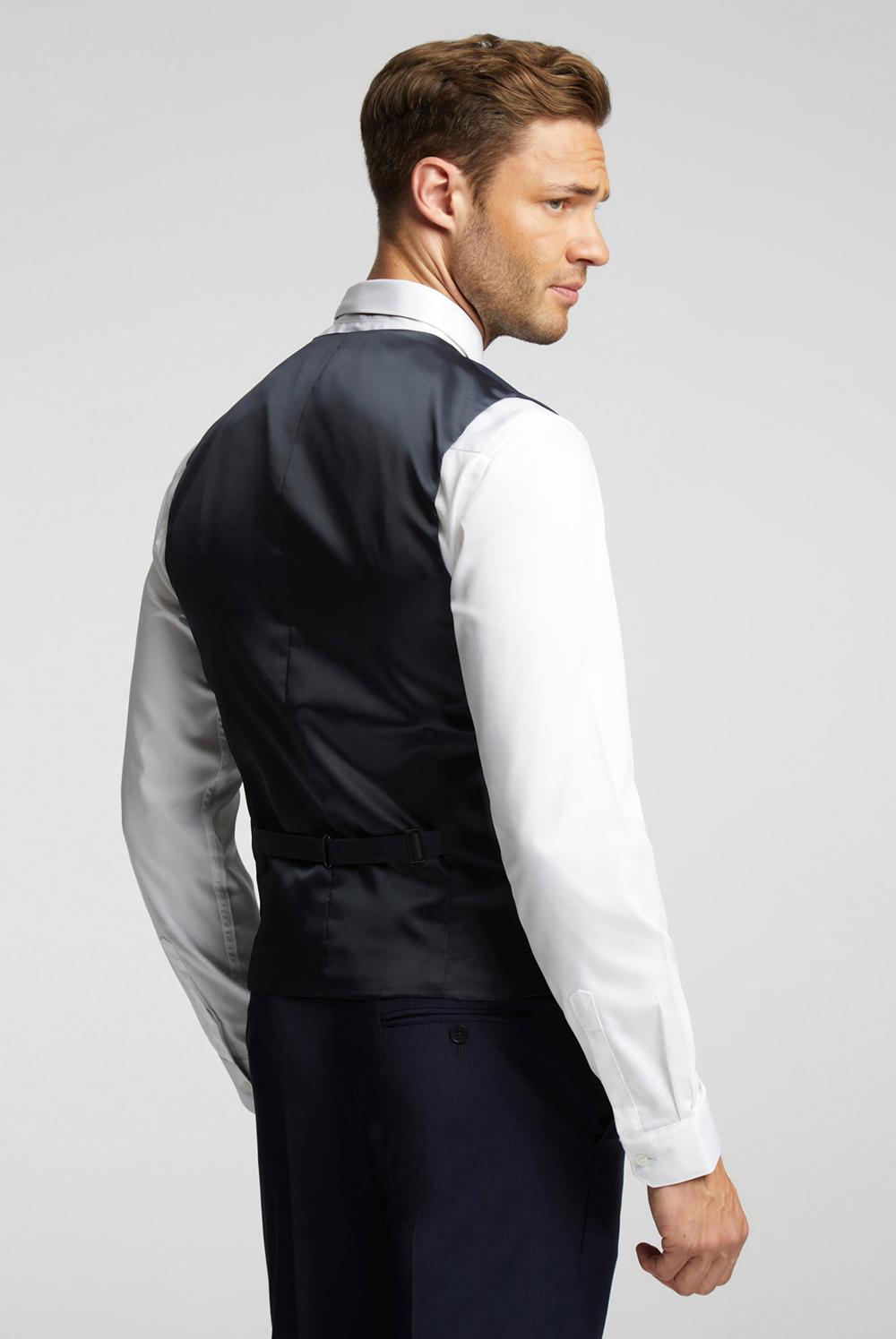 Navy Men Ted Baker PANAMA - Wool Blend Slim Fit Suit Waistcoat | SA  DRB-890236