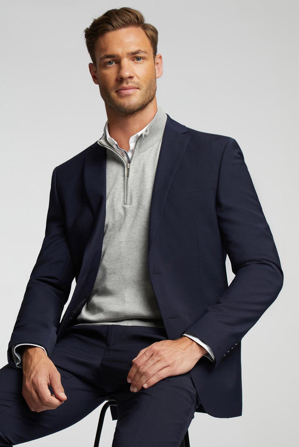 Navy Men Ted Baker PANAMA - Wool Blend Slim Fit Suit Jackets | SA  IRX-135794