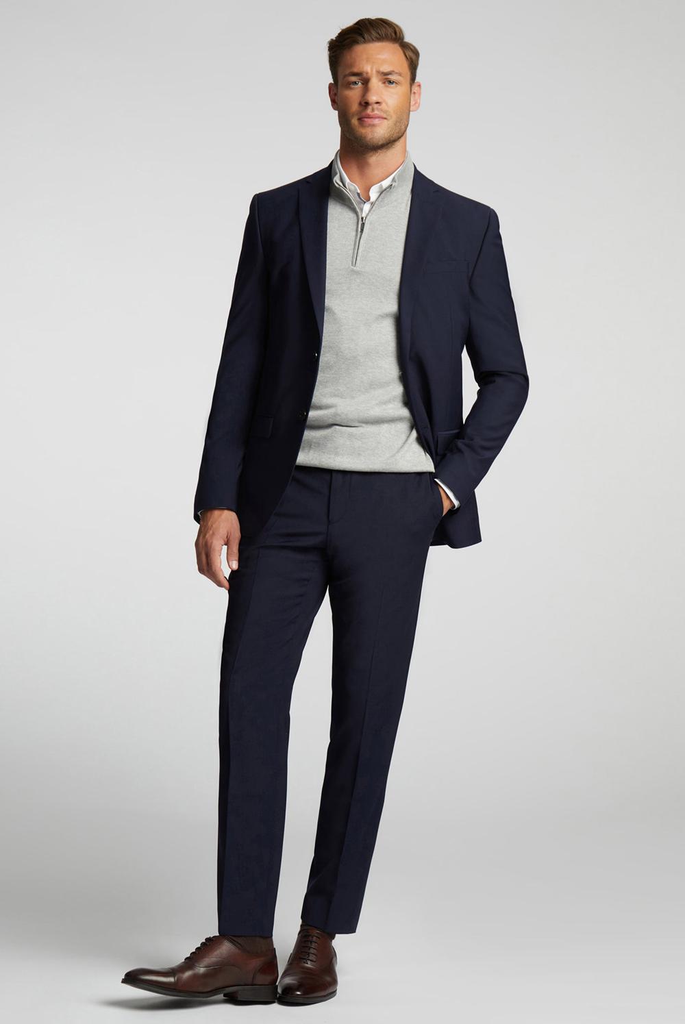 Navy Men Ted Baker PANAMA - Wool Blend Slim Fit Suit Jackets | SA  IRX-135794