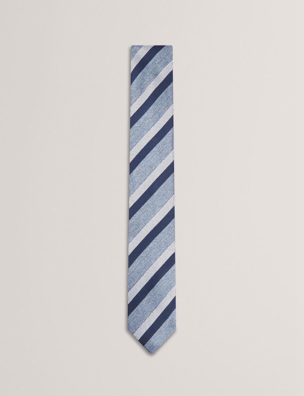Navy Men Ted Baker WEISMUL - Textured Mixed Stripe Silk Ties | SA  RLO-941653