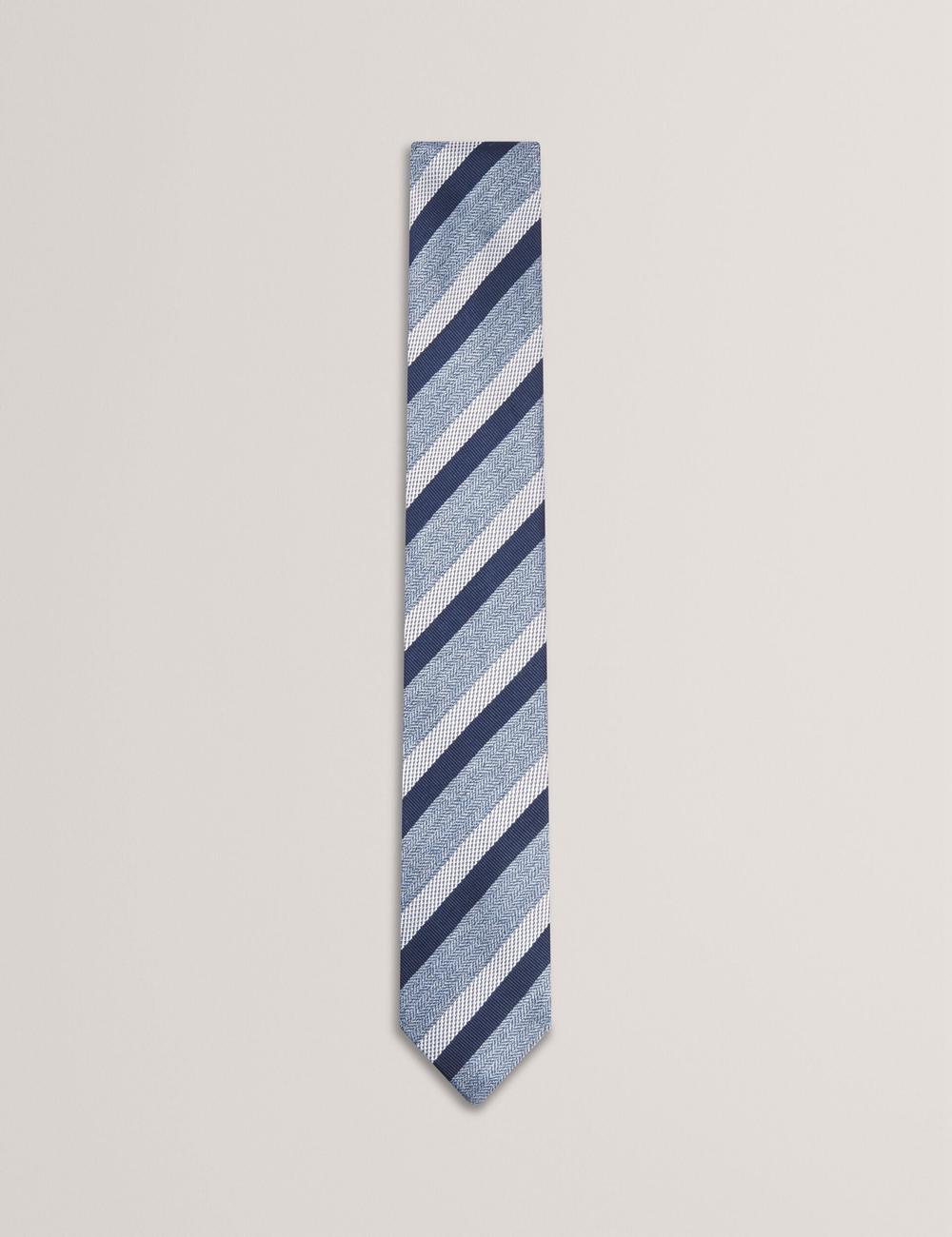 Navy Men Ted Baker WEISMUL - Textured Mixed Stripe Silk Ties | SA  RLO-941653