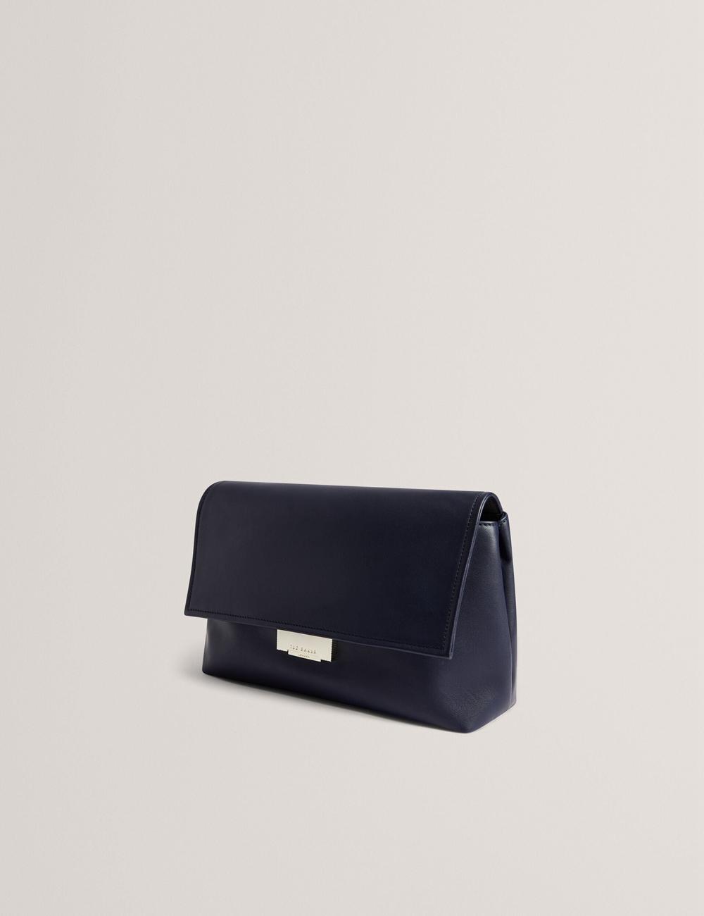 Navy Women Ted Baker DEMAE - Leather Fold Over Chain Shoulder Bags | SA  RHI-316097