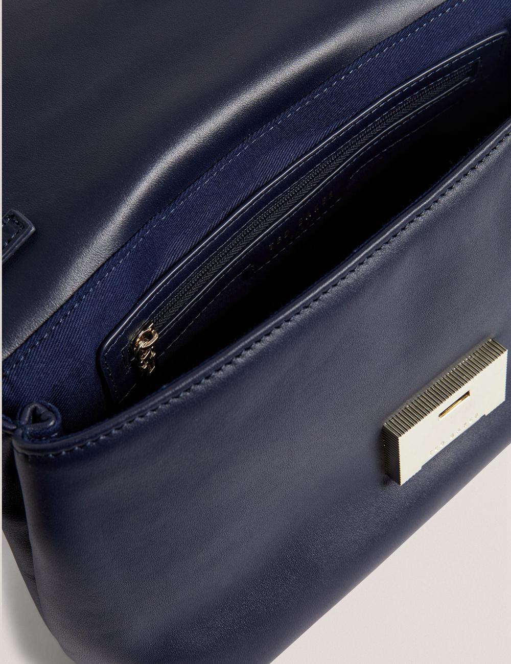 Navy Women Ted Baker DEMAE - Leather Fold Over Chain Shoulder Bags | SA  RHI-316097