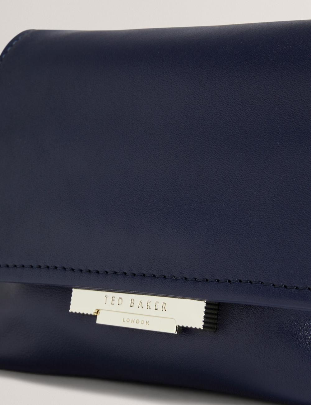 Navy Women Ted Baker DEMNI - Mini Leather Fold Over Chain Crossbody Bags | SA  JQI-092346