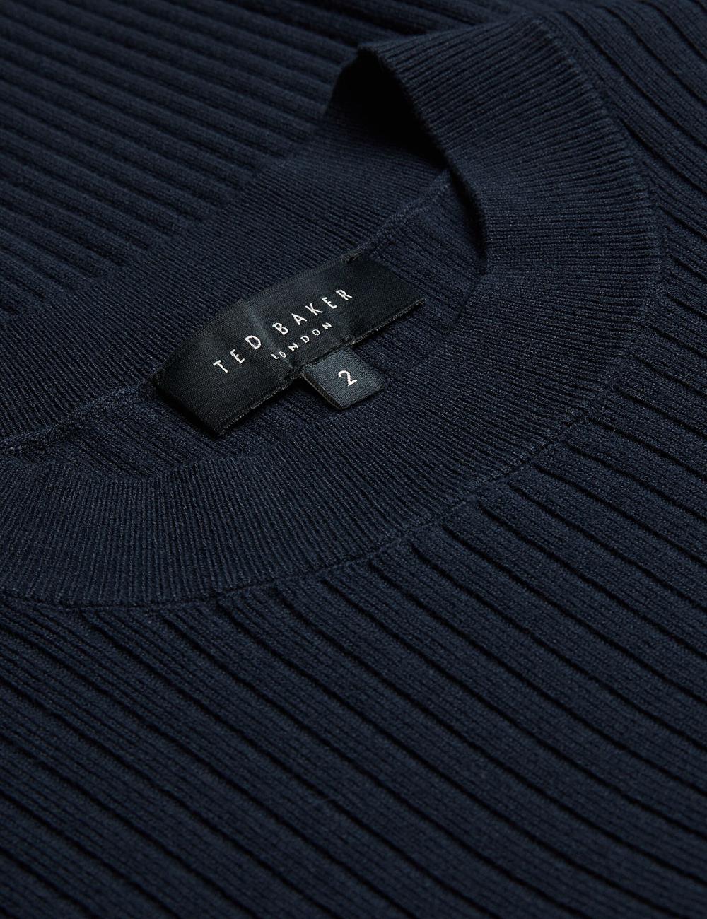Navy Women Ted Baker ELLIHAA - Ribbed Knit Half Sleeve Tops | SA  AOQ-467150