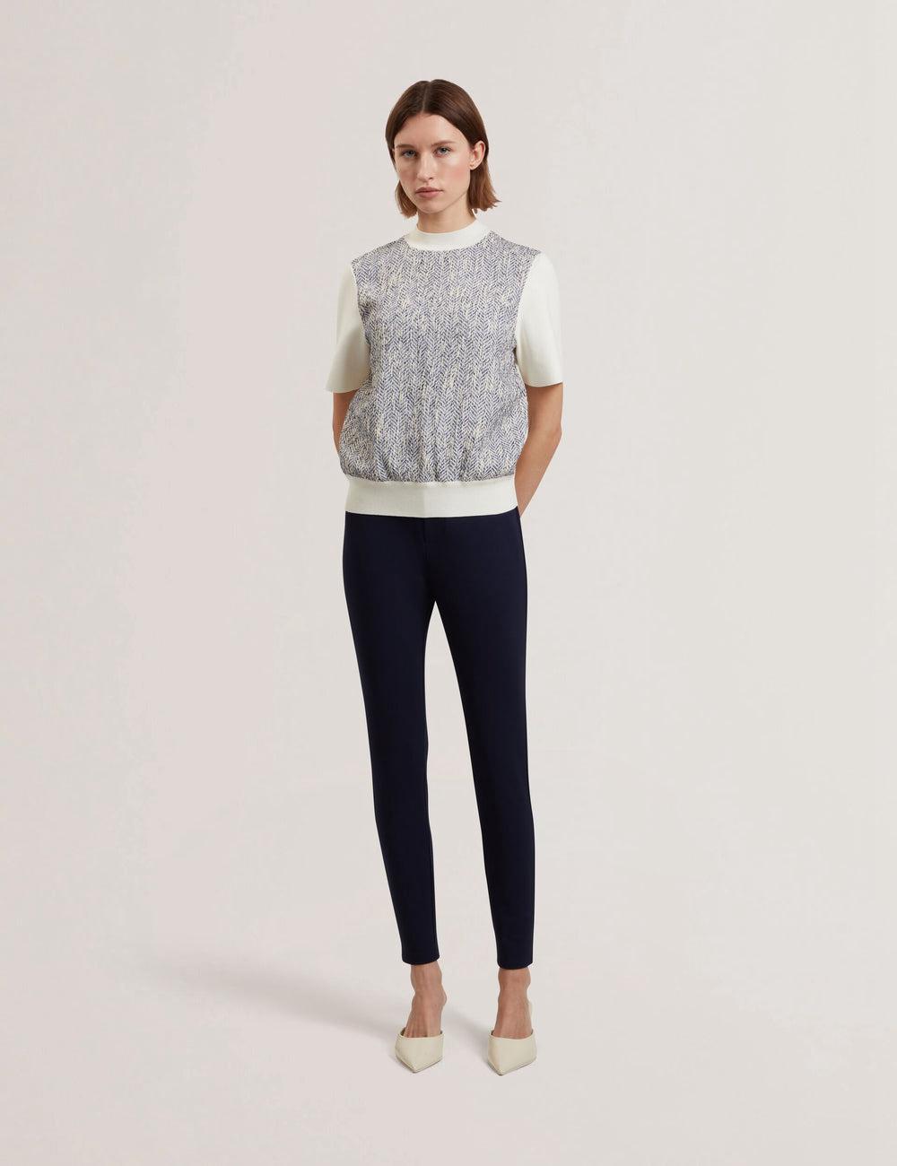 Navy Women Ted Baker FELINDA - Fly Front Stretchy Leggings | SA  VMY-170486