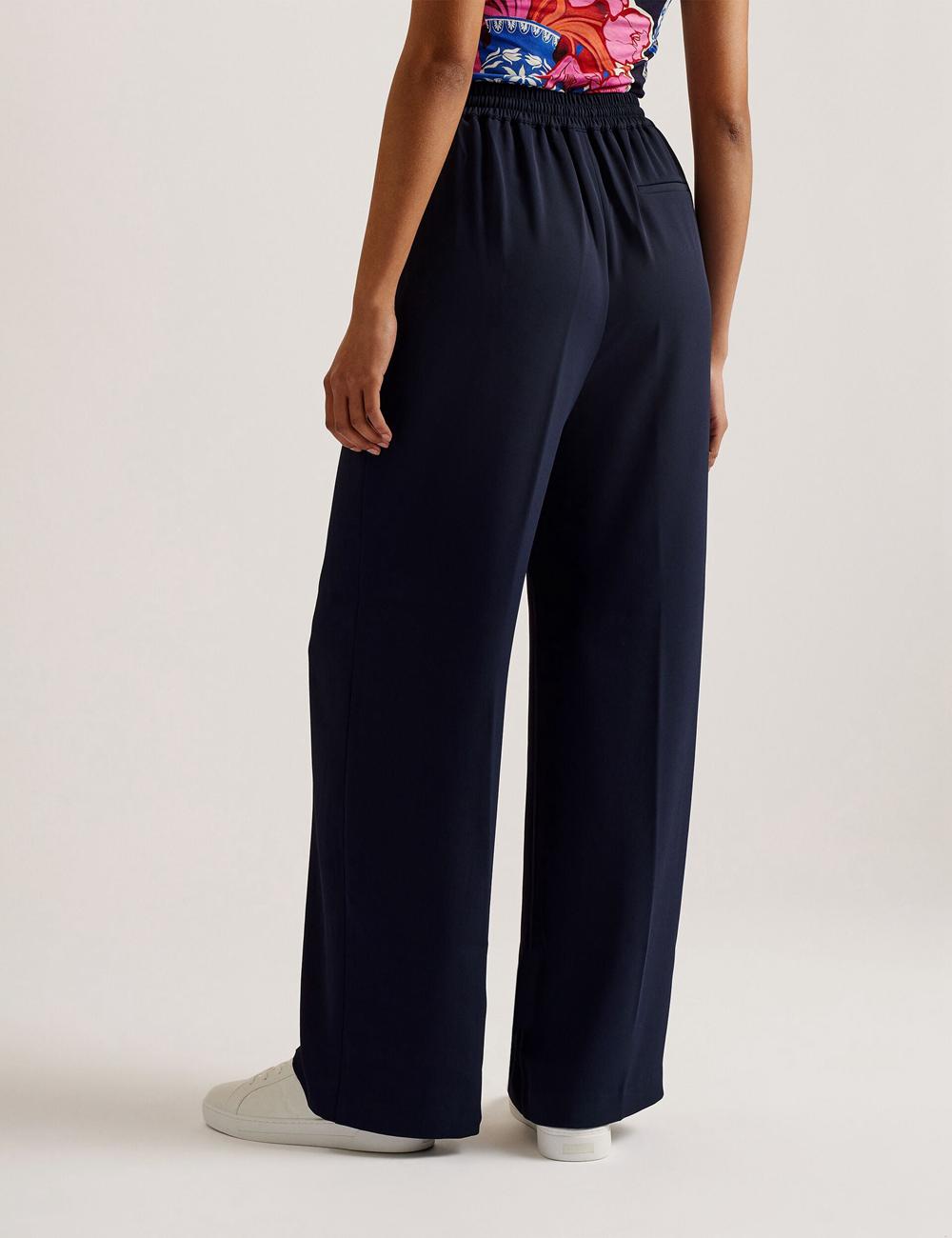 Navy Women Ted Baker LILIAAH - Wide Leg Tailored Joggers | SA  EOG-047398