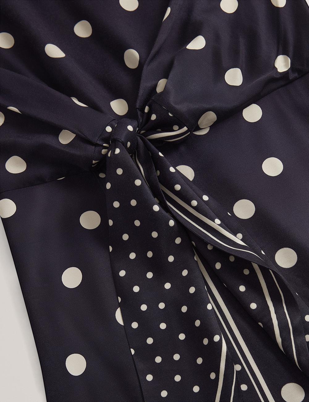 Navy Women Ted Baker MALMOA - Polka Dot Detail Column Midi Dresses | SA  FQJ-093478